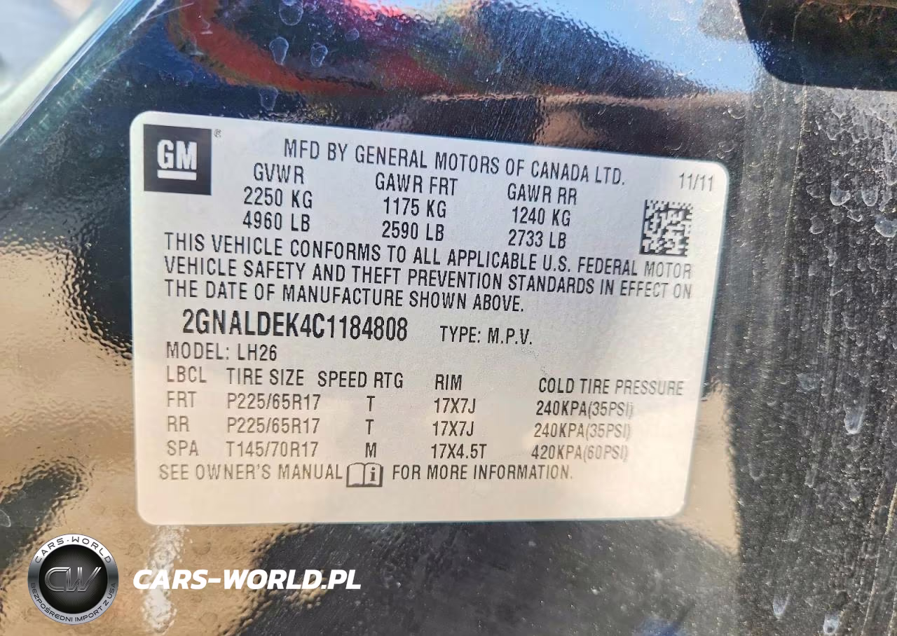 2012 Chevrolet Equinox Lt VIN:2GNALDEK4C1184808 - 13