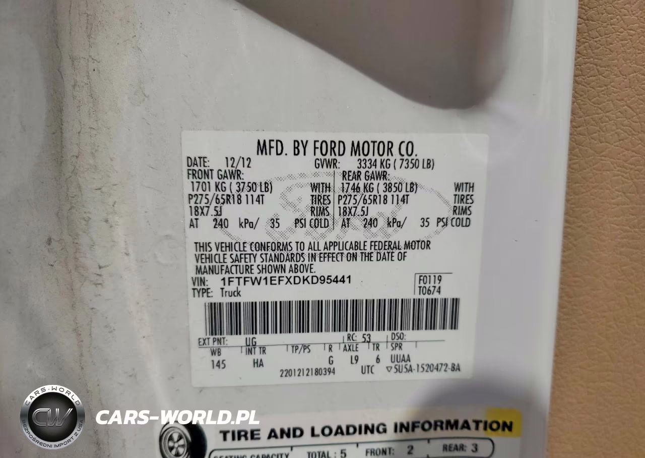 2013 Ford F150 Supercrew VIN:1FTFW1EFXDKD95441 - 12