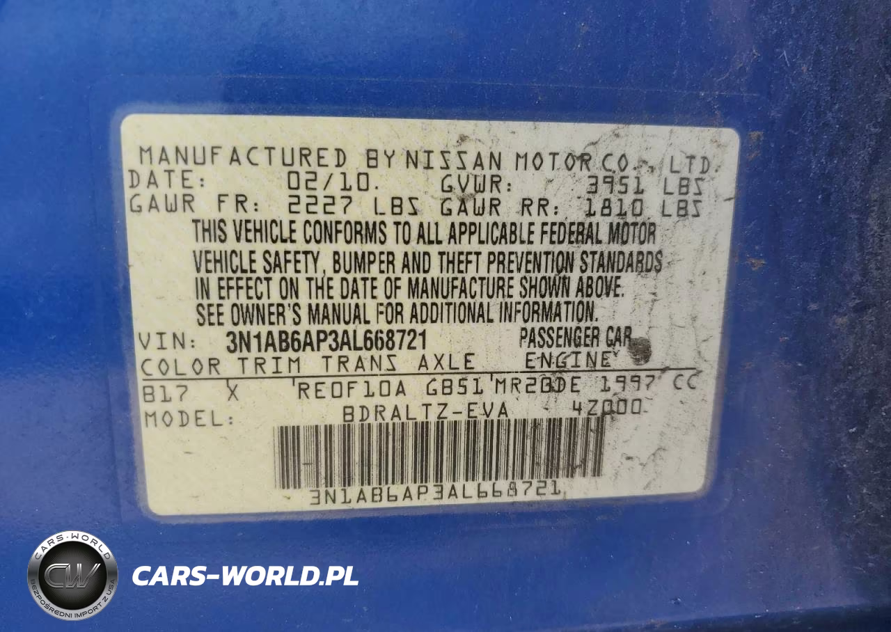 2010 Nissan Sentra 2.0 VIN:3N1AB6AP3AL668721 - 12