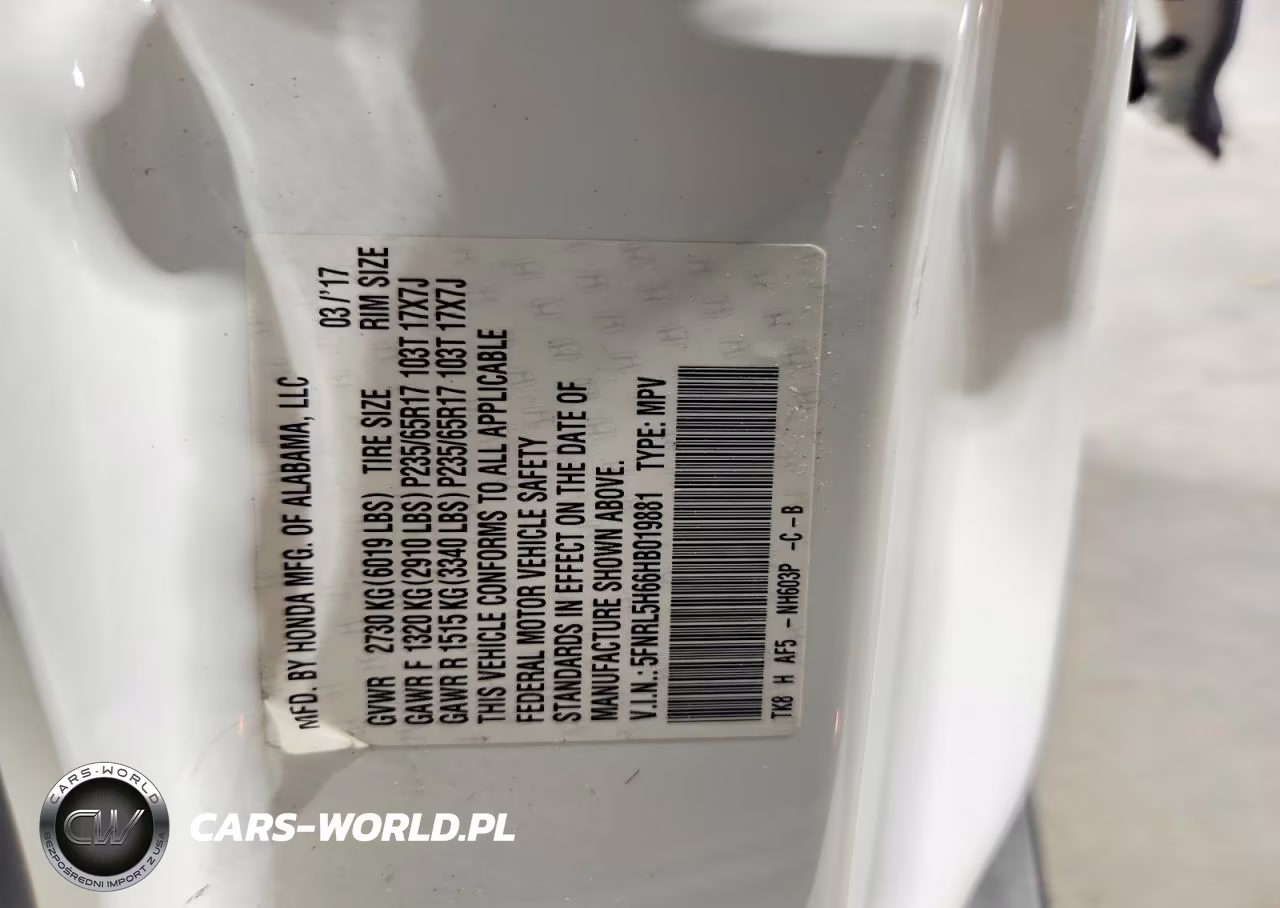 2017 Honda Odyssey Exl VIN:5FNRL5H66HB019881 - 13