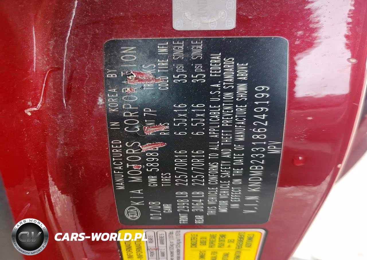 2008 Kia Sedona Lx VIN:KNDMB233186249199 - 13