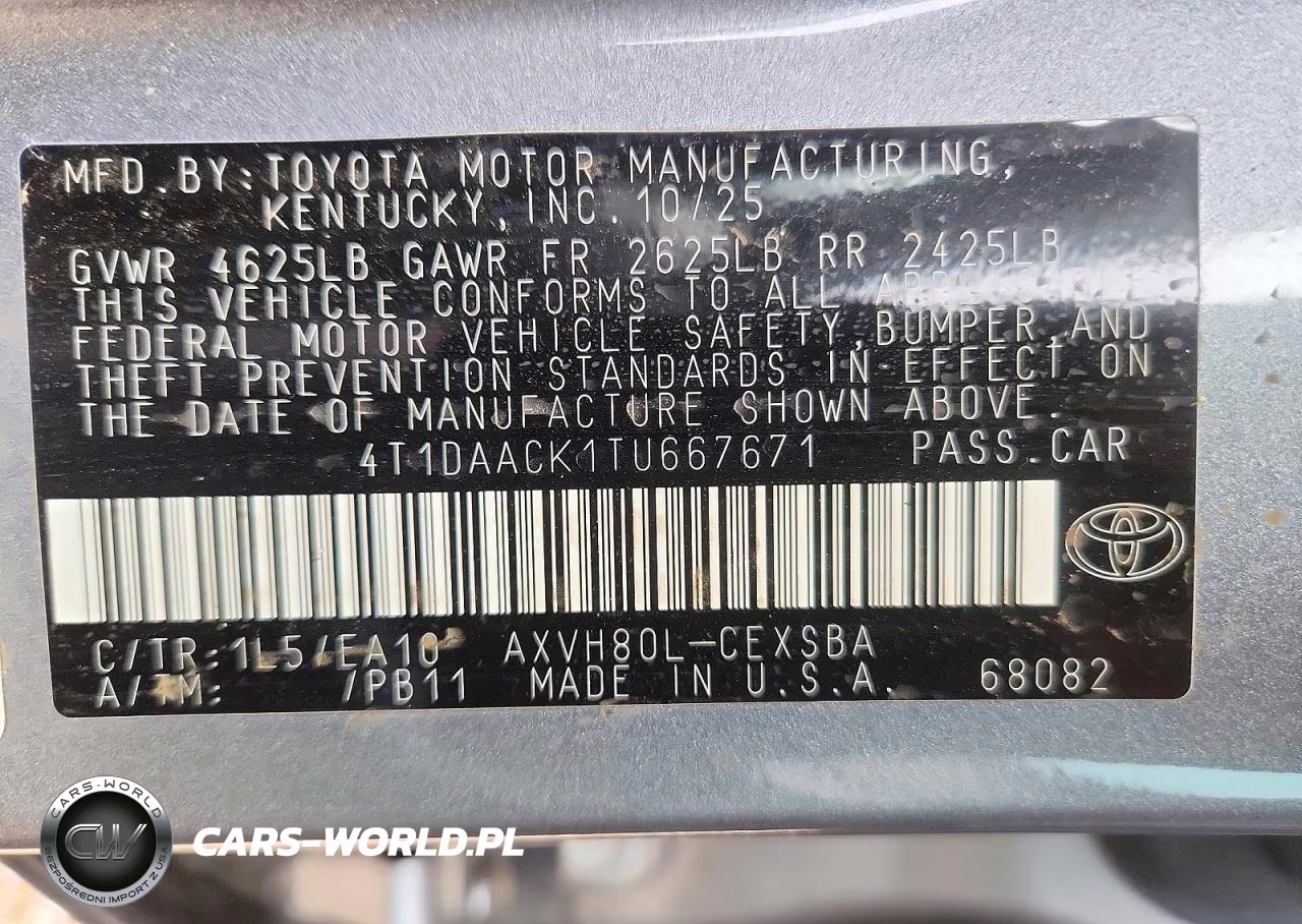 2026 Toyota Camry Se VIN:4T1DAACK1TU667671 - 12