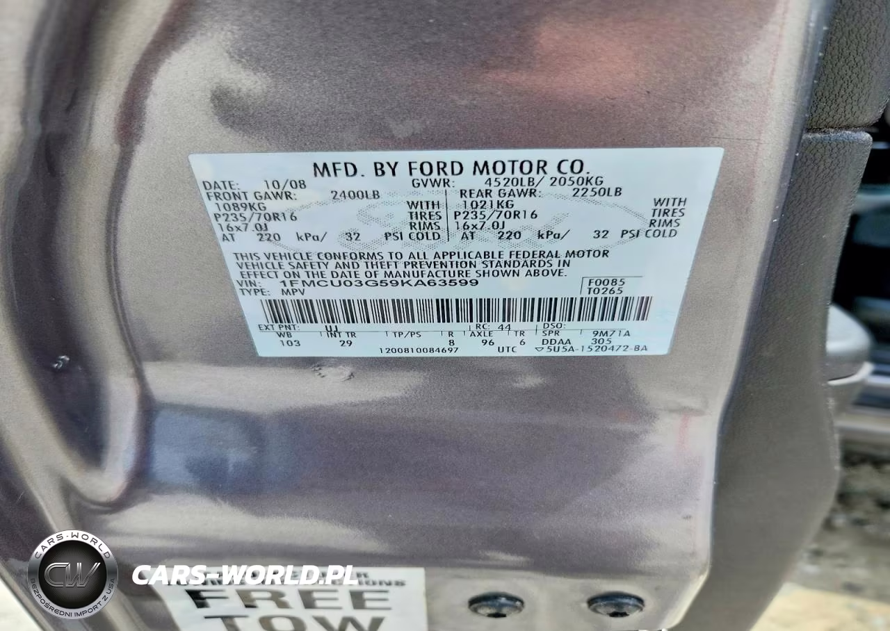 2009 Ford Escape Xlt VIN:1FMCU03G59KA63599 - 13