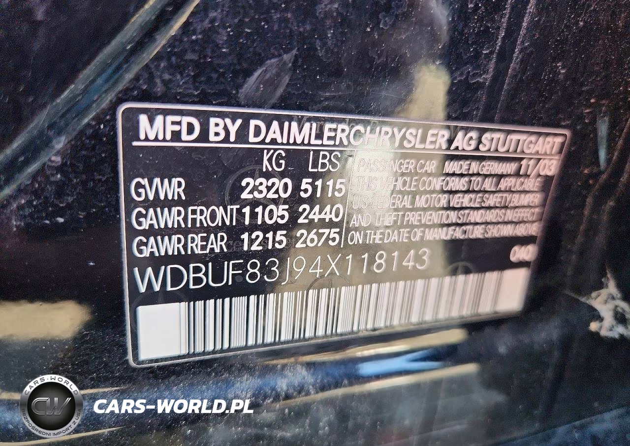 2004 Mercedes-Benz E 500 4Matic VIN:WDBUF83J94X118143 - 12