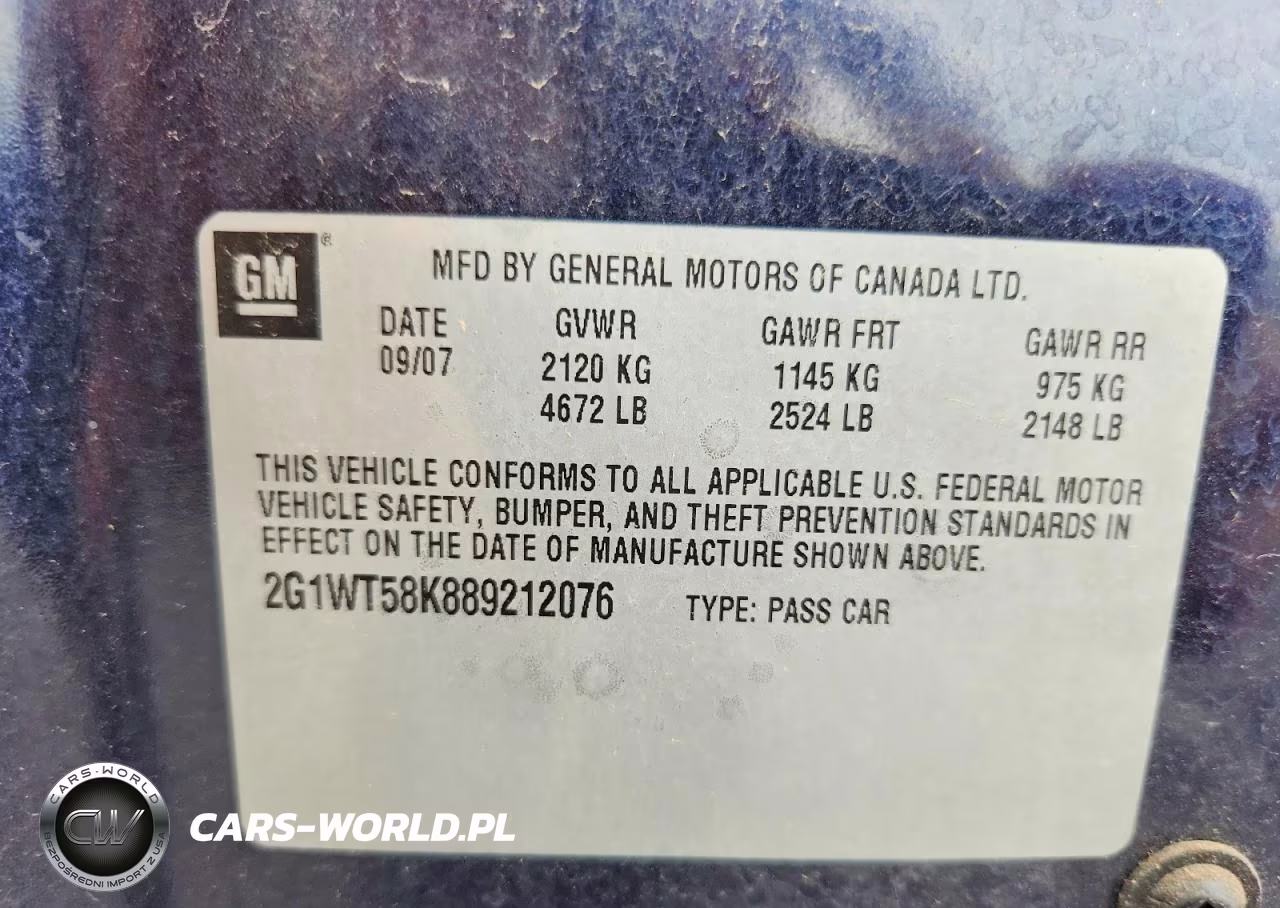 2008 Chevrolet Impala Lt VIN:2G1WT58K889212076 - 12