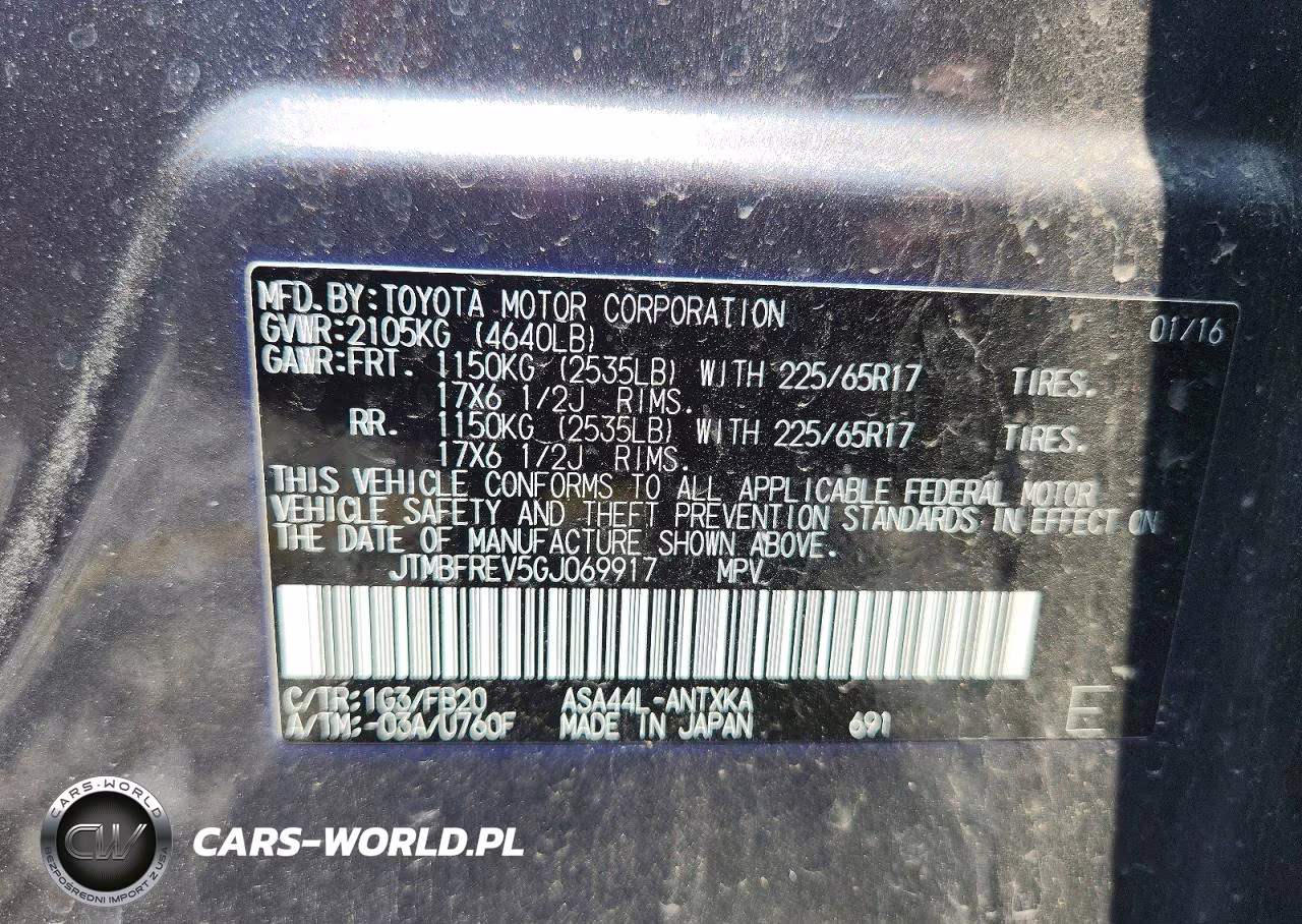 2016 Toyota Rav4 Le VIN:JTMBFREV5GJ069917 - 12