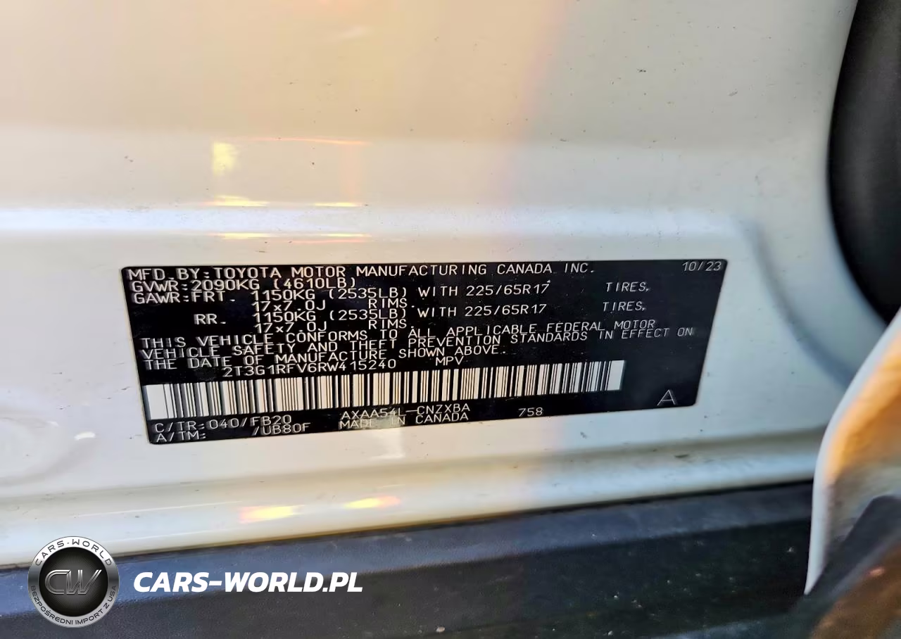 2024 Toyota Rav4 Le VIN:2T3G1RFV6RW415240 - 14