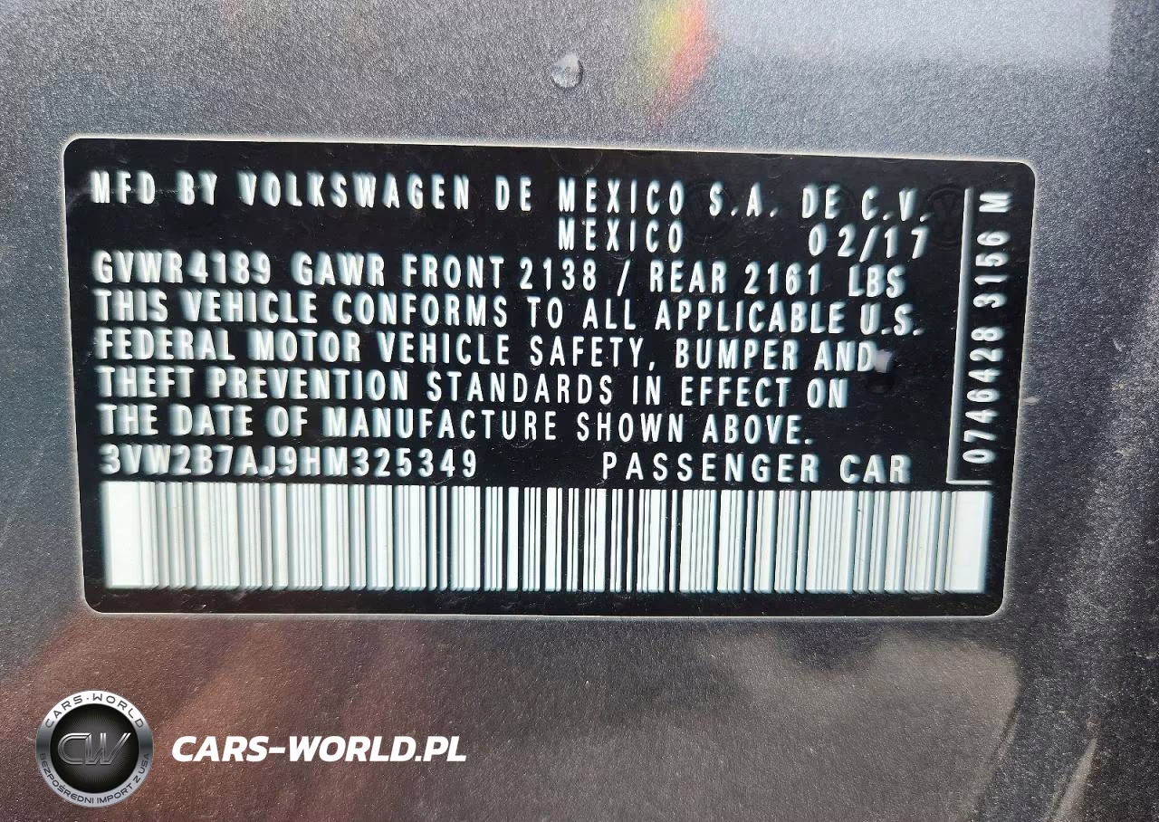 2017 Volkswagen Jetta S VIN:3VW2B7AJ9HM325349 - 12