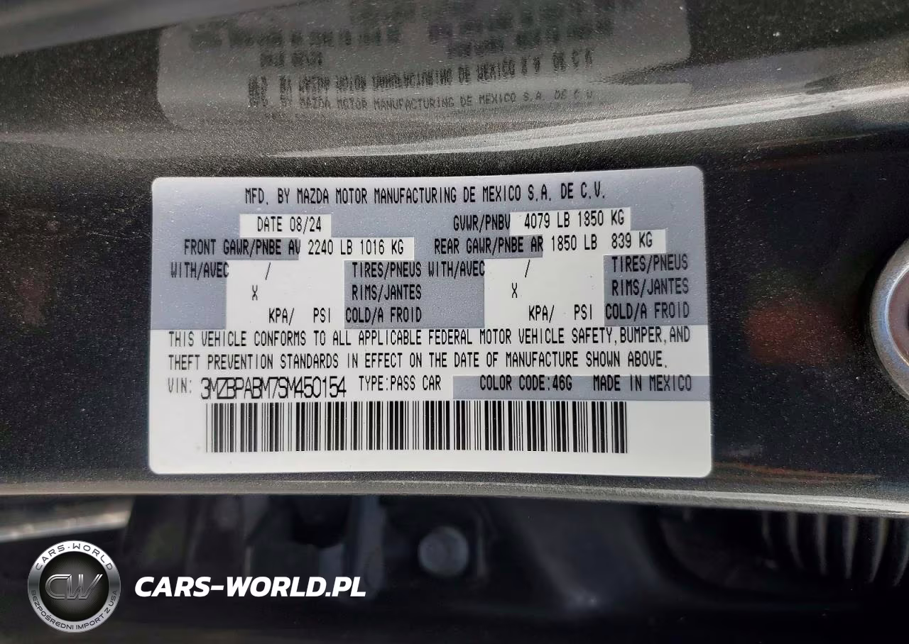 2025 Mazda 3 Select Sport VIN:3MZBPABM7SM450154 - 12