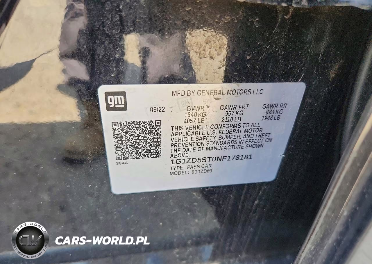 2022 Chevrolet Malibu Lt VIN:1G1ZD5ST0NF178181 - 12