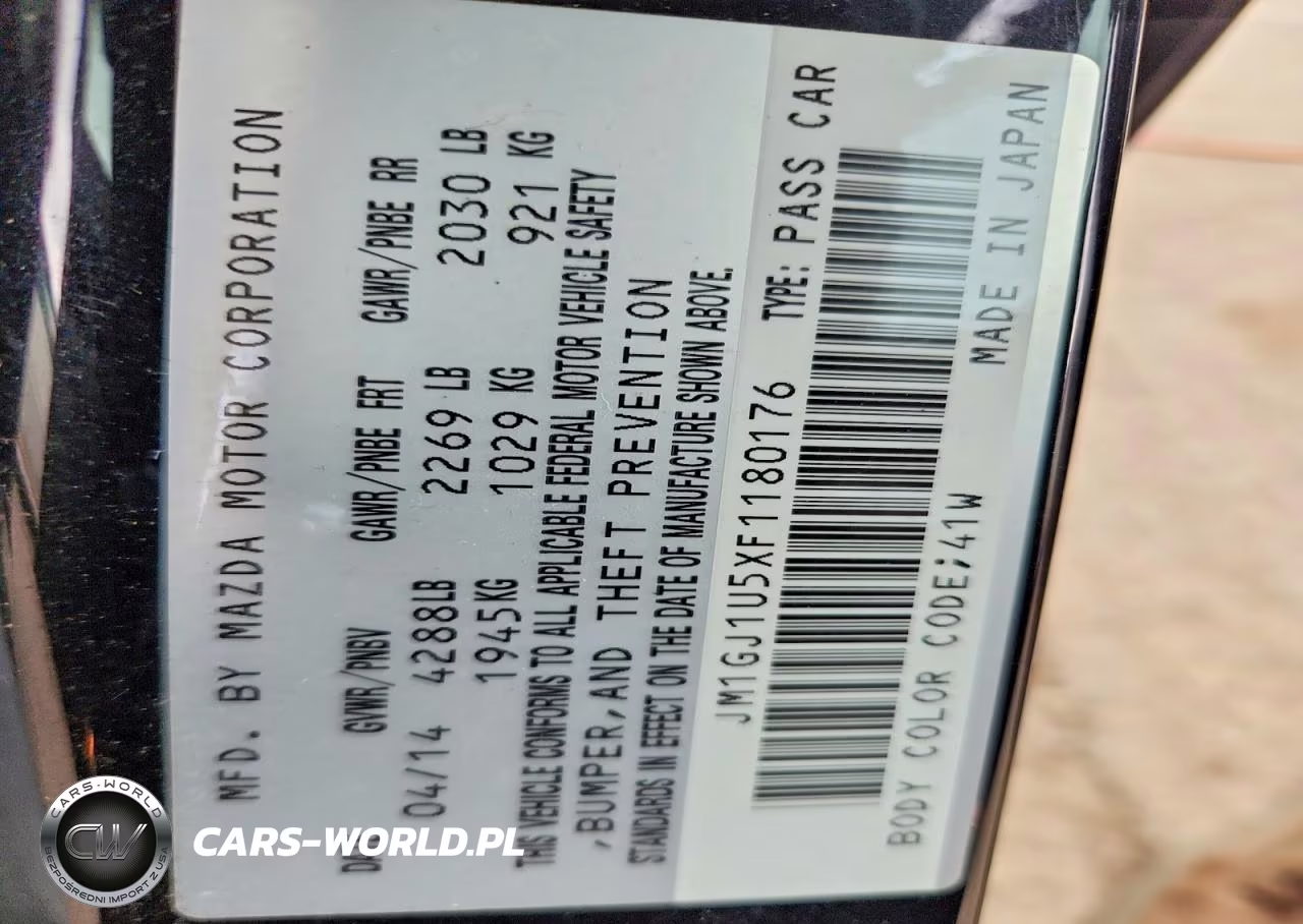 2015 Mazda 6 Sport VIN:JM1GJ1U5XF1180176 - 12