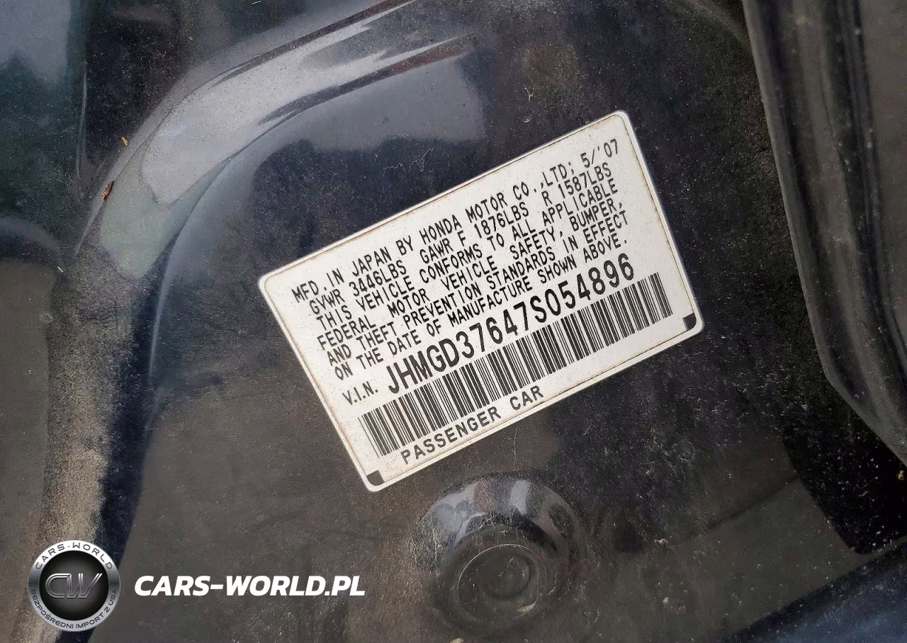 2007 Honda Fit S VIN:JHMGD37647S054896 - 12