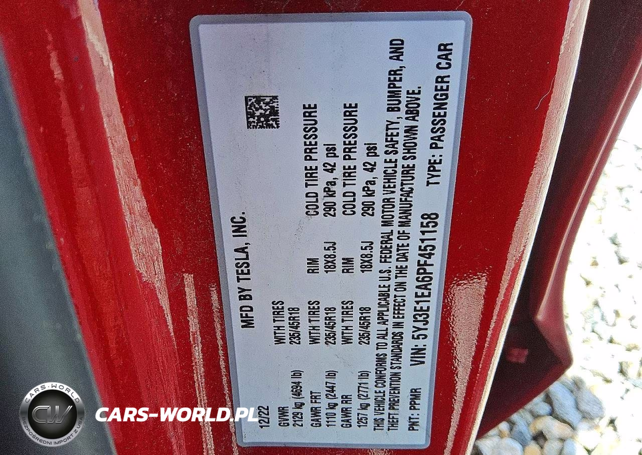 2023 Tesla Model 3 VIN:5YJ3E1EA6PF451158 - 13