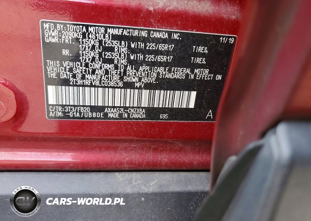 2020 Toyota Rav4 Le VIN:2T3H1RFV8LC038536 - 13