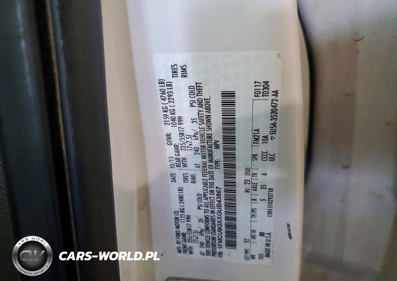 2016 Ford Escape Se VIN:1FMCU9GXXGUB43867 - 13