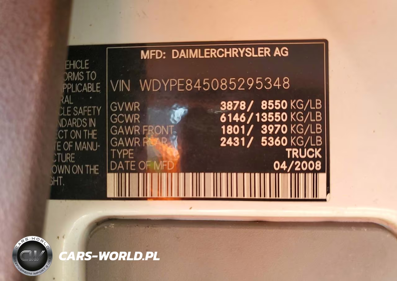 2008 Freightliner Sprinter 2500 Delivery Van VIN:WDYPE845085295348 - 13