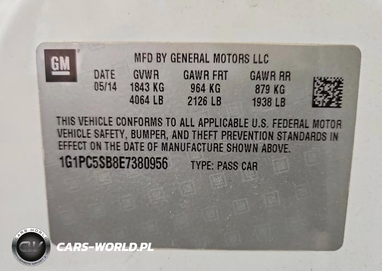 2014 Chevrolet Cruze Lt VIN:1G1PC5SB8E7380956 - 12
