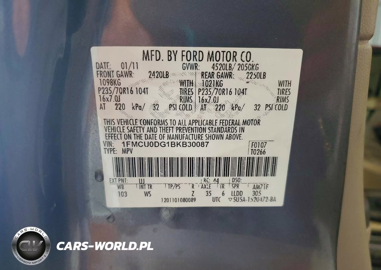 2011 Ford Escape Xlt VIN:1FMCU0DG1BKB30087 - 13
