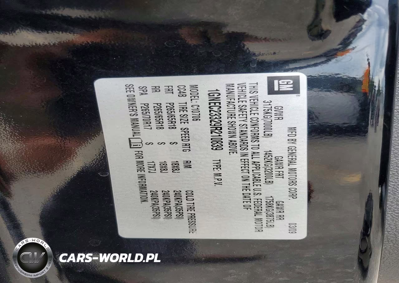 2009 Chevrolet Tahoe VIN:1GNEC23329R210839 - 13