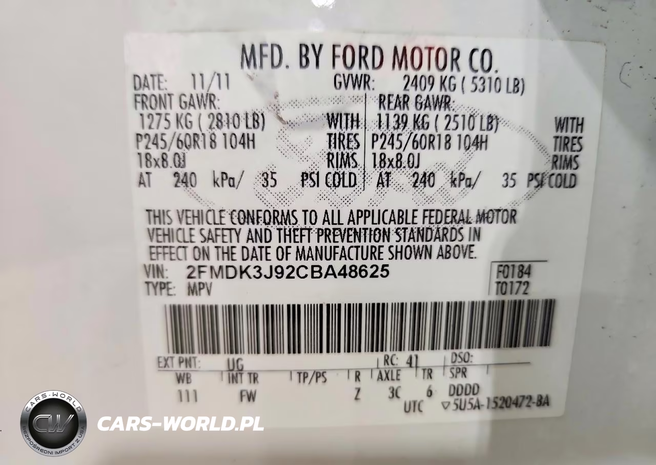 2012 Ford Edge Sel VIN:2FMDK3J92CBA48625 - 14