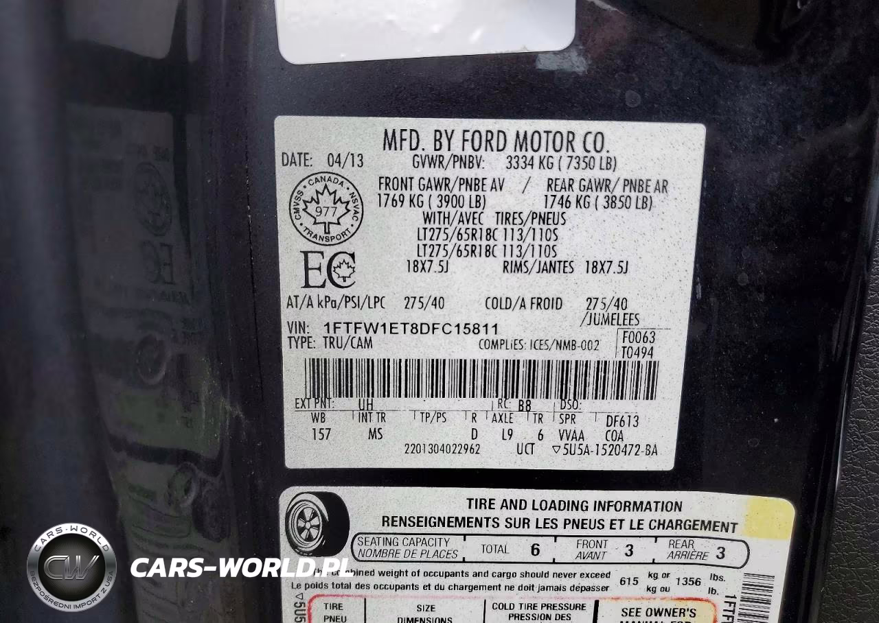 2013 Ford F150 Supercrew VIN:1FTFW1ET8DFC15811 - 12