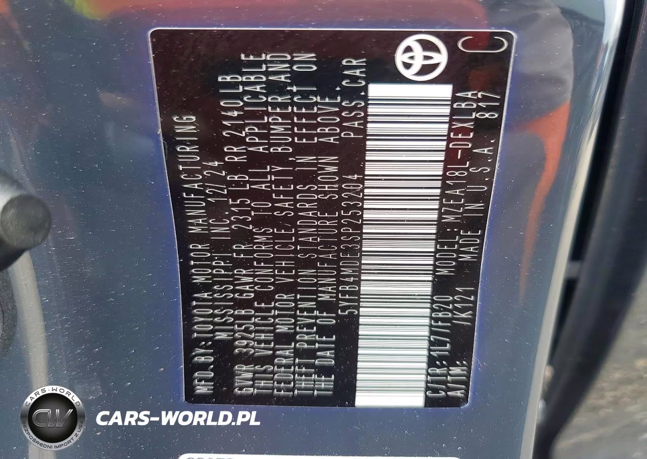 2025 Toyota Corolla Le VIN:5YFB4MDE3SP253204 - 13