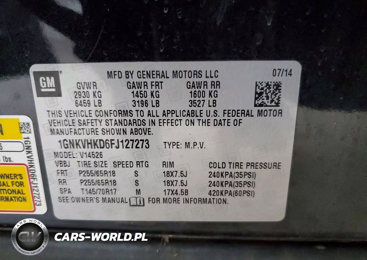 2015 Chevrolet Traverse Lt VIN:1GNKVHKD6FJ127273 - 13