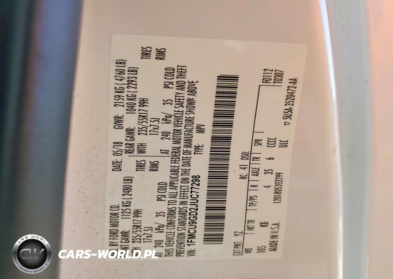 2018 Ford Escape Se VIN:1FMCU9GD2JUC77298 - 13