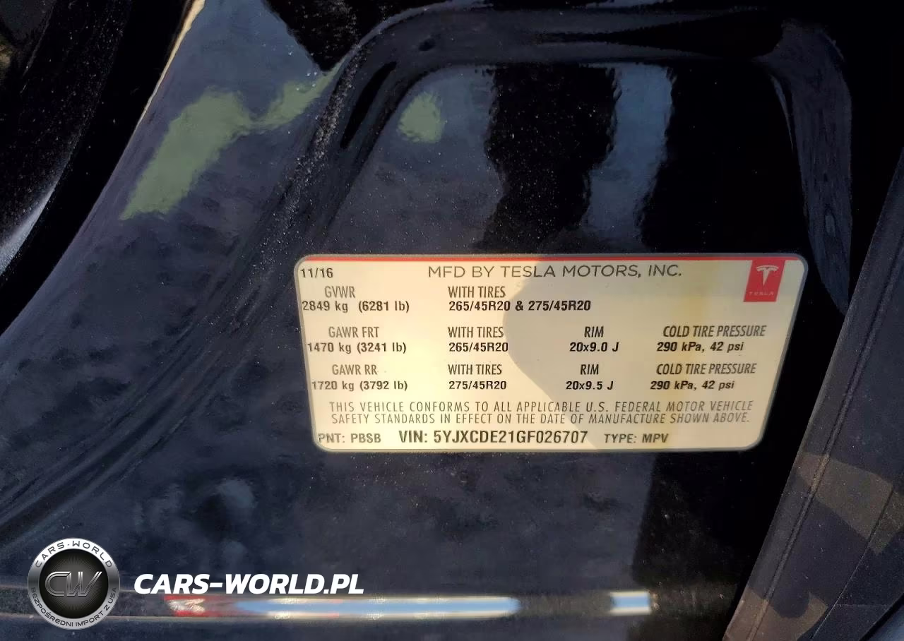 2016 Tesla Model X VIN:5YJXCDE21GF026707 - 14