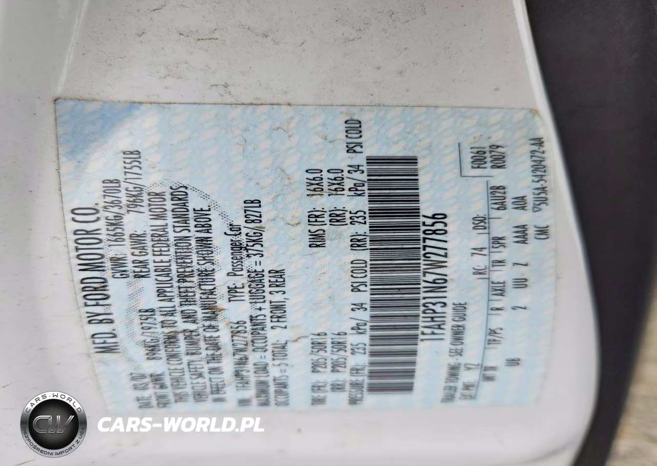 2007 Ford Focus Zx3 VIN:1FAHP31N67W277856 - 12
