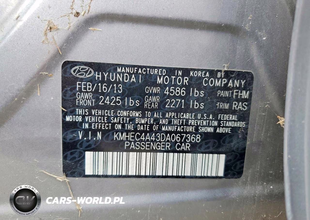 2013 Hyundai Sonata Hybrid VIN:KMHEC4A43DA067368 - 12
