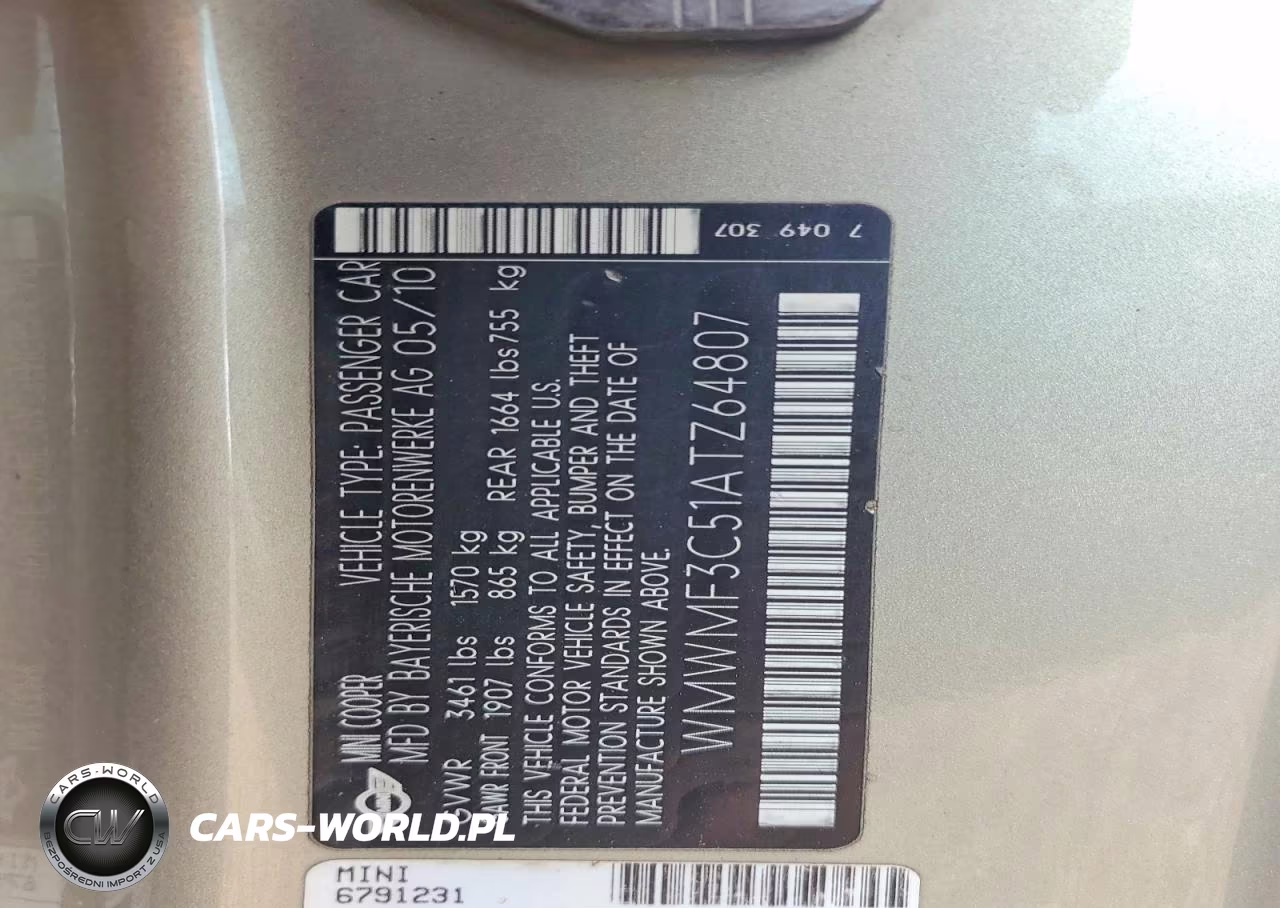 2010 Mini Cooper VIN:WMWMF3C51ATZ64807 - 12