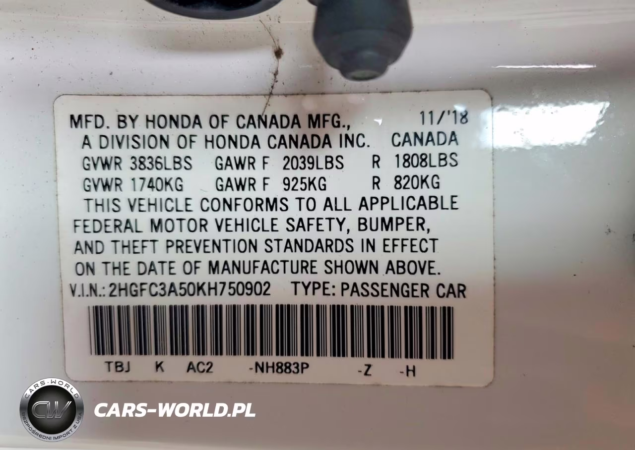 2019 Honda Civic Si VIN:2HGFC3A50KH750902 - 13