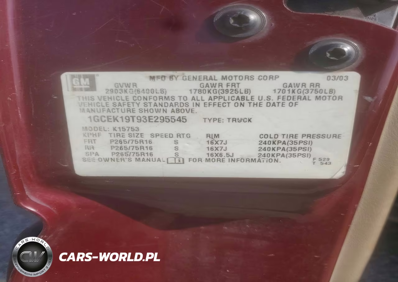 2003 Chevrolet Silverado K1500 VIN:1GCEK19T93E295545 - 12