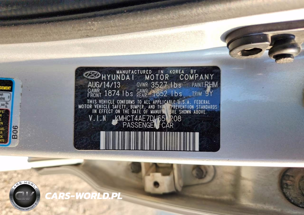 2013 Hyundai Accent Gls VIN:KMHCT4AE7DU556208 - 12