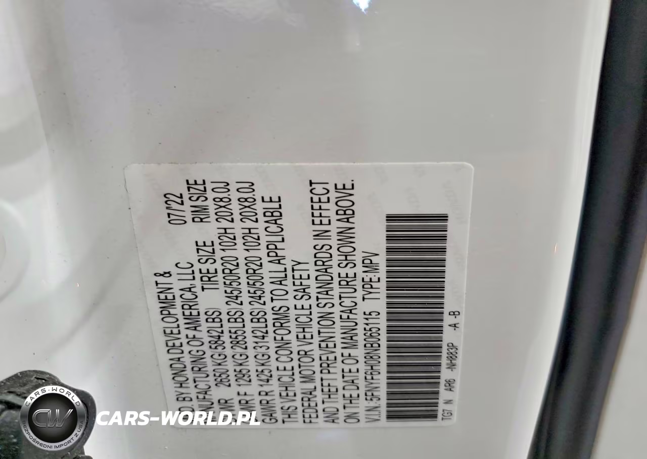 2022 Honda Pilot Elite VIN:5FNYF6H08NB065115 - 12