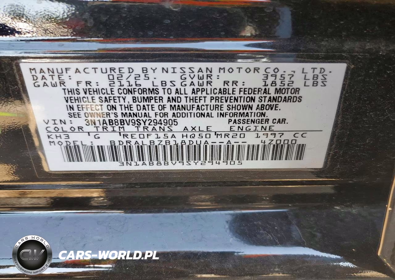 2025 Nissan Sentra S VIN:3N1AB8BV9SY294905 - 12