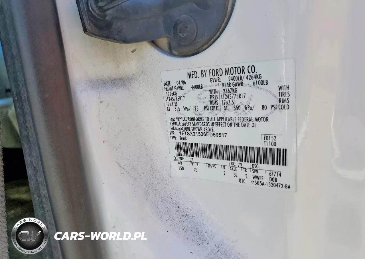 2006 Ford F250 Super Duty VIN:1FTSX21526ED59517 - 12