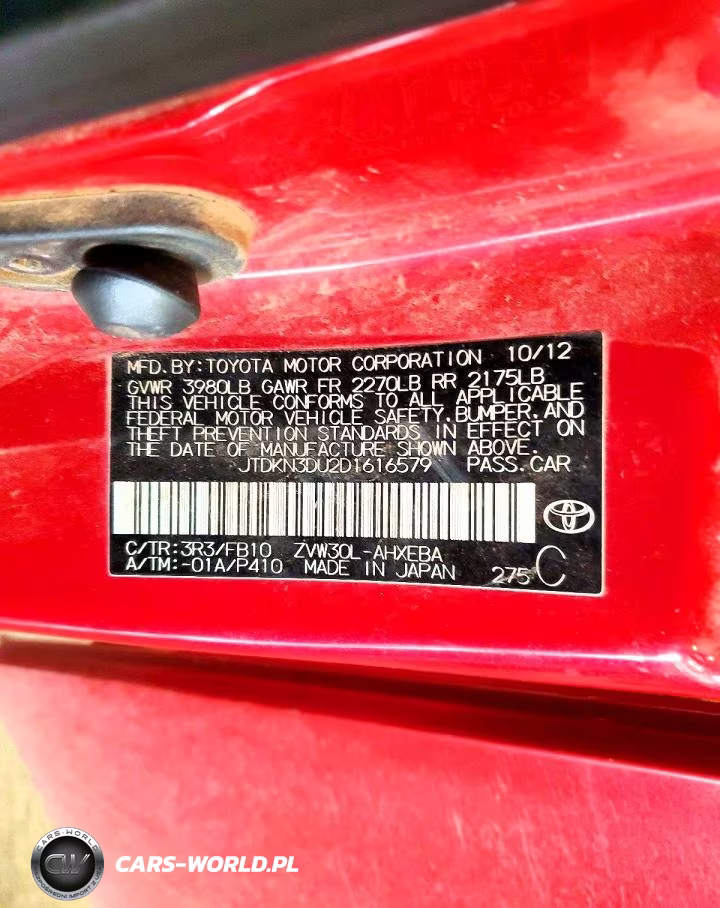 2013 Toyota Prius Two VIN:JTDKN3DU2D1616579 - 12