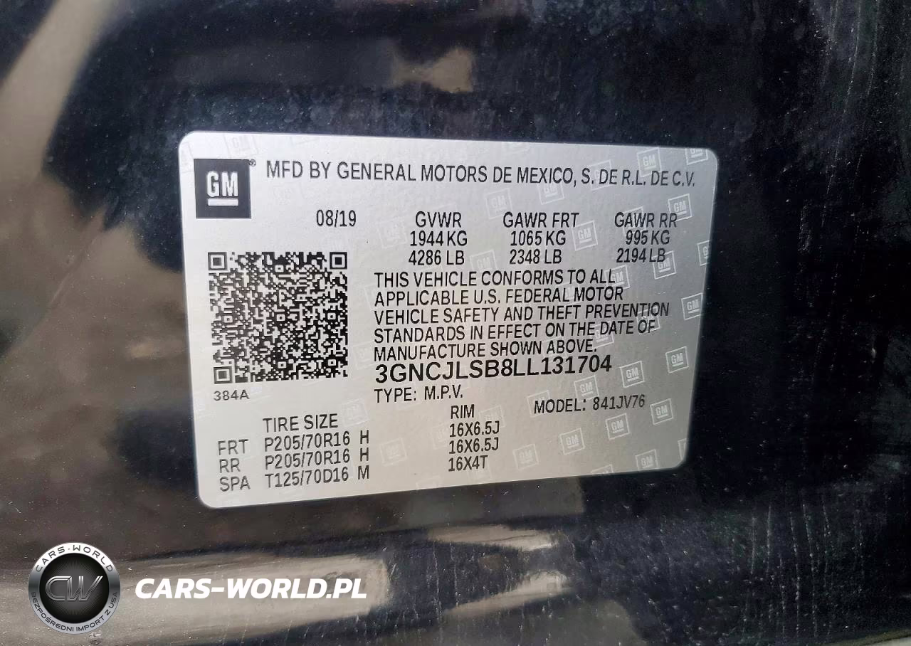 2020 Chevrolet Trax 1Lt VIN:3GNCJLSB8LL131704 - 13