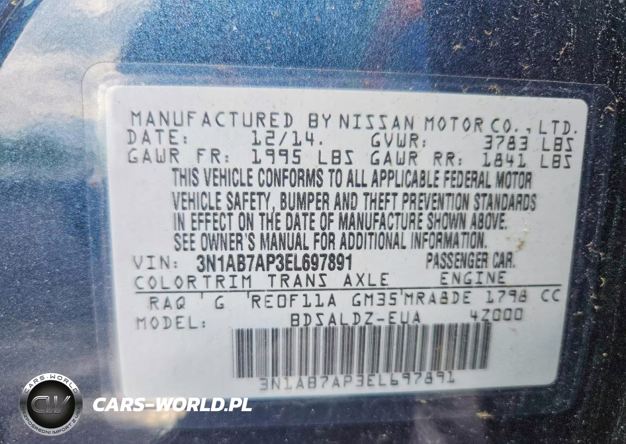 2014 Nissan Sentra Sv VIN:3N1AB7AP3EL697891 - 12