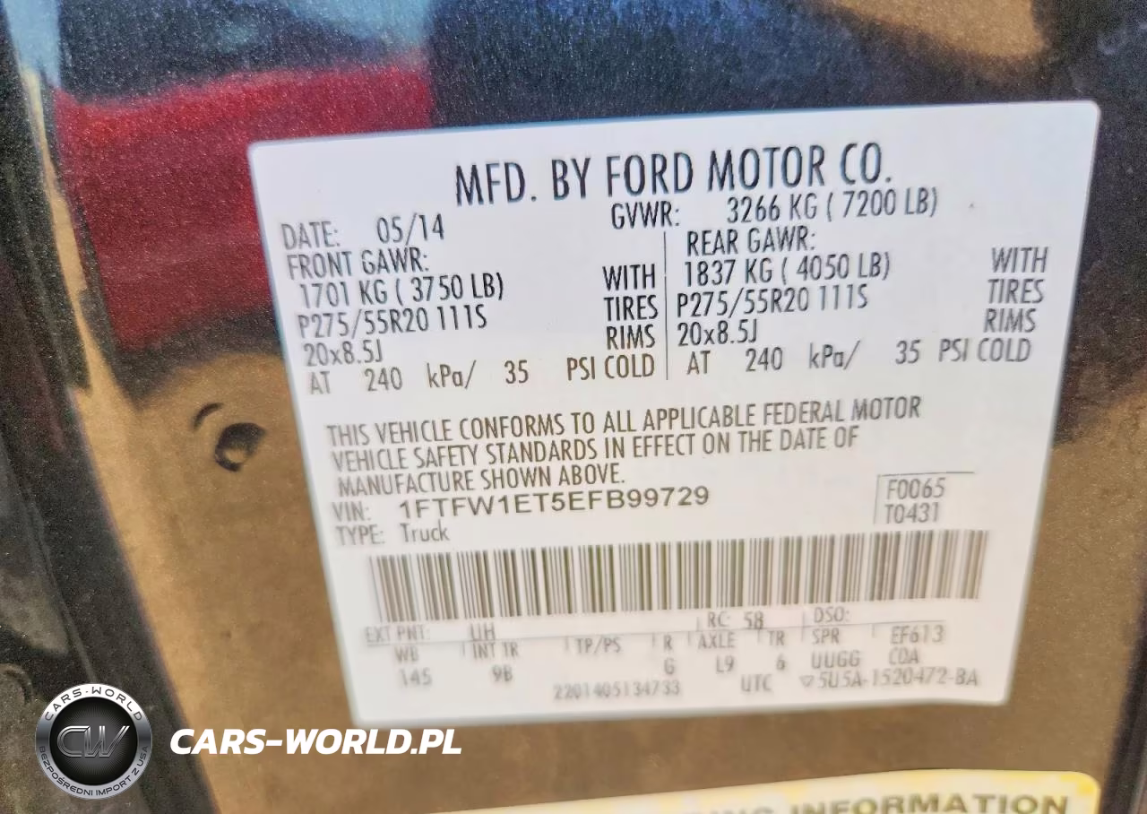 2014 Ford F150 Supercrew VIN:1FTFW1ET5EFB99729 - 12