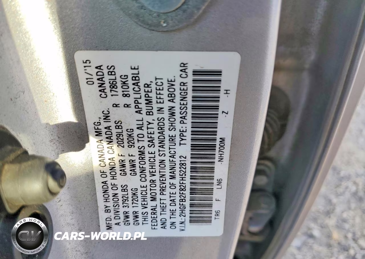 2015 Honda Civic Ex VIN:2HGFB2F82FH522812 - 12