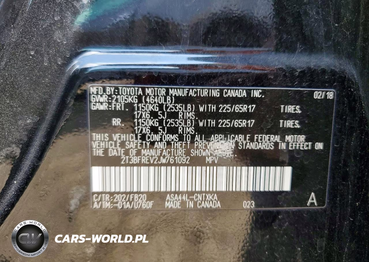 2018 Toyota Rav4 Le VIN:2T3BFREV2JW761092 - 13