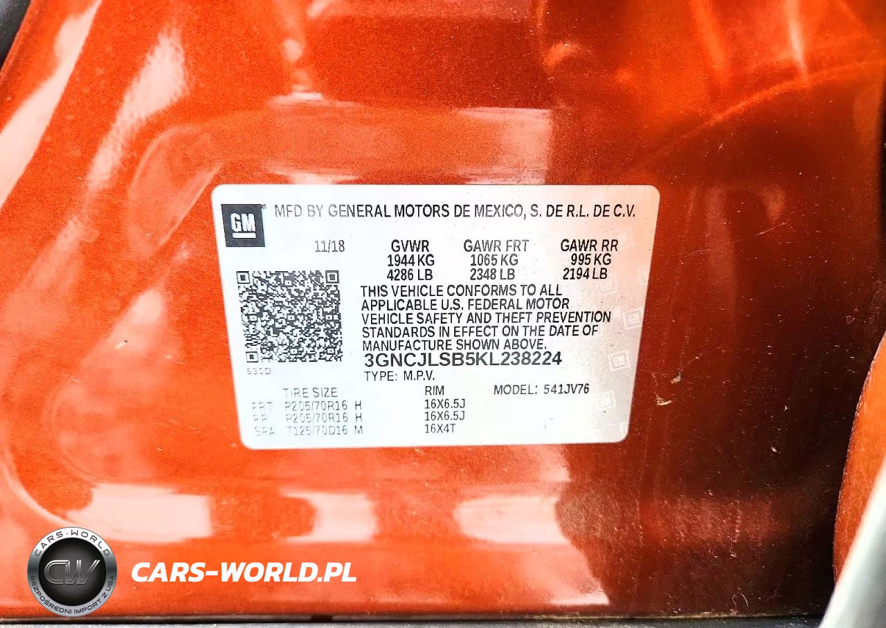 2019 Chevrolet Trax 1Lt VIN:3GNCJLSB5KL238224 - 13