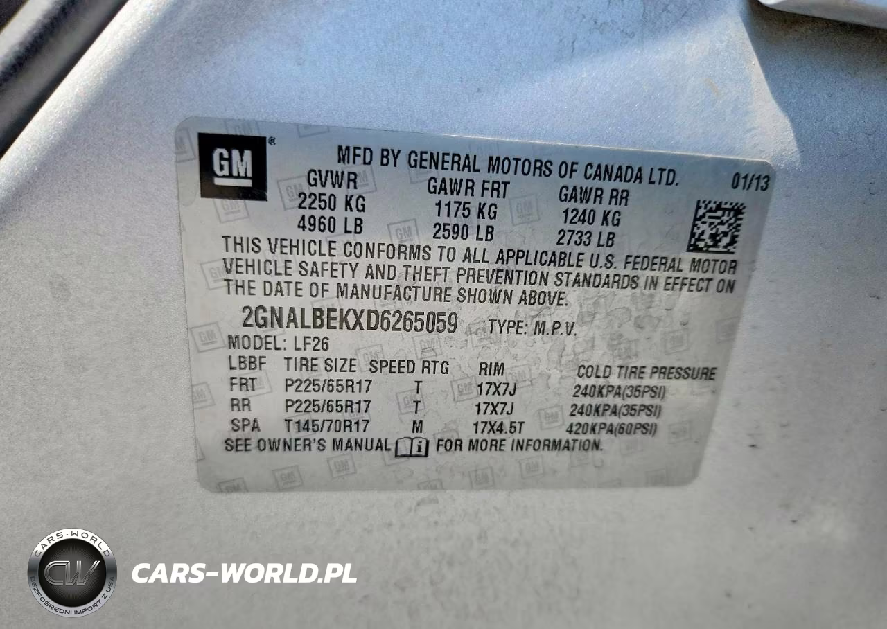 2013 Chevrolet Equinox Ls VIN:2GNALBEKXD6265059 - 13