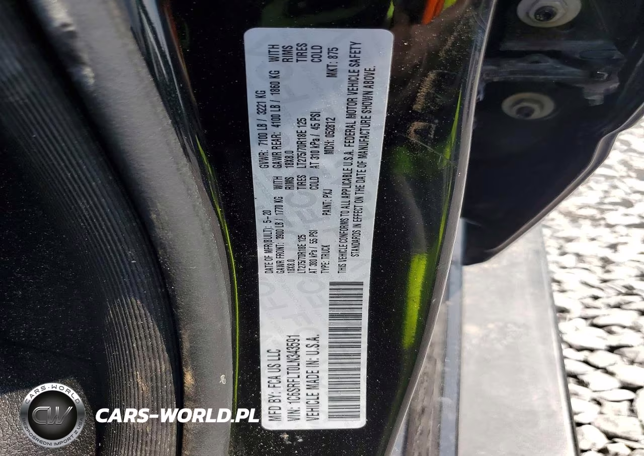 2020 Ram 1500 Rebel VIN:1C6SRFLT0LN343591 - 12