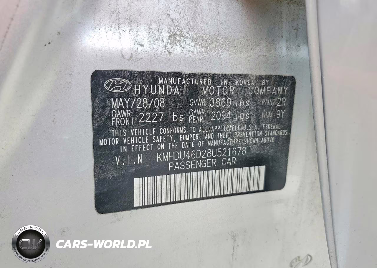 2008 Hyundai Elantra Gls VIN:KMHDU46D28U521678 - 13
