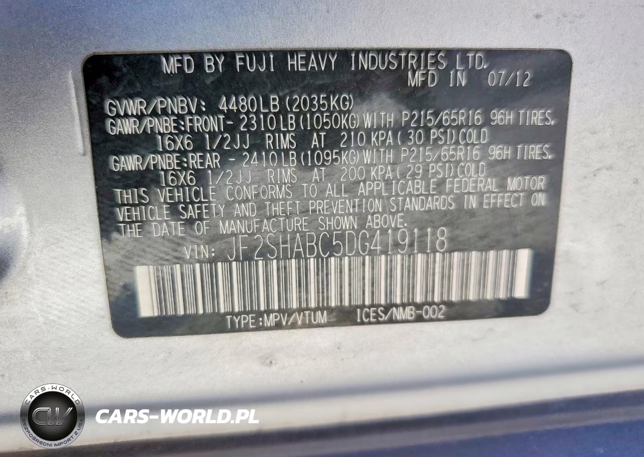 2013 Subaru Forester 2.5X VIN:JF2SHABC5DG419118 - 13