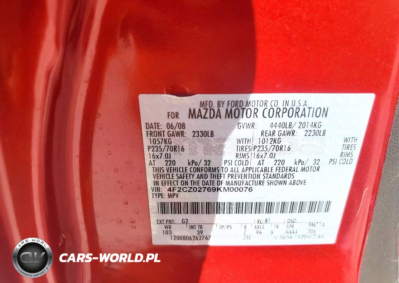2009 Mazda Tribute I VIN:4F2CZ02769KM00076 - 14